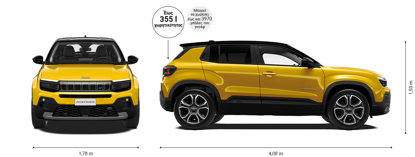 Νέο Jeep® Avenger Πλήρως ηλεκτρικό SUV Jeep® GR